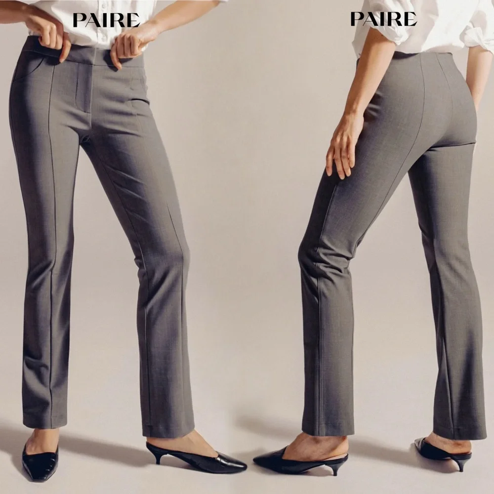 PAIRE Gray Jackie Slim Bootcut‎ Slacks